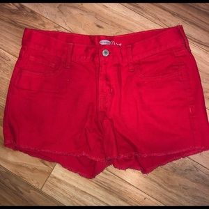Red Old Navy Denim Shorts🌹🍎🍒❤️